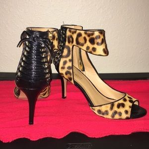 Cow Hide Fur High Heels